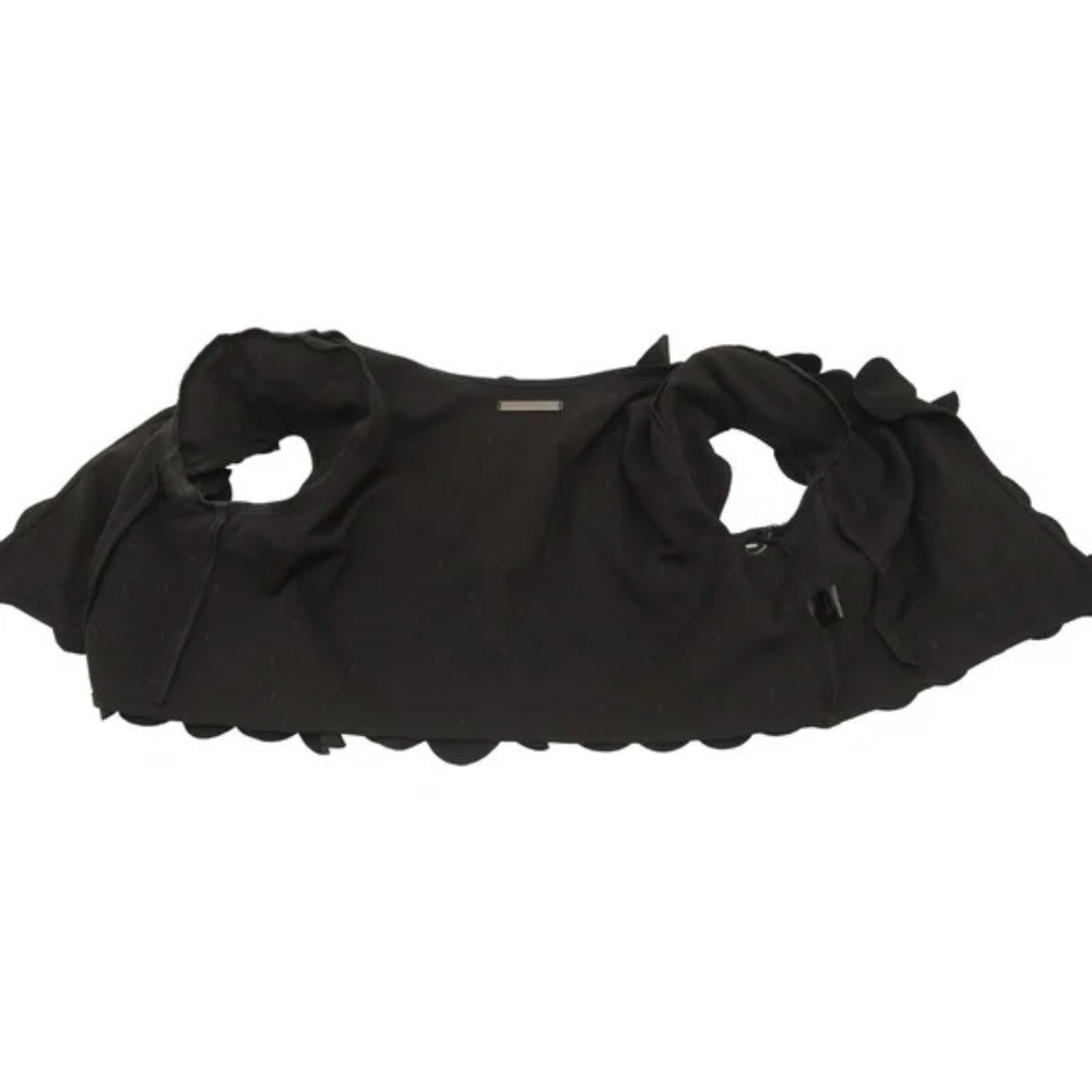 JOSIE NATORI Black Vest Cape Cardigan Front Hook Sz M - Picture 6 of 8